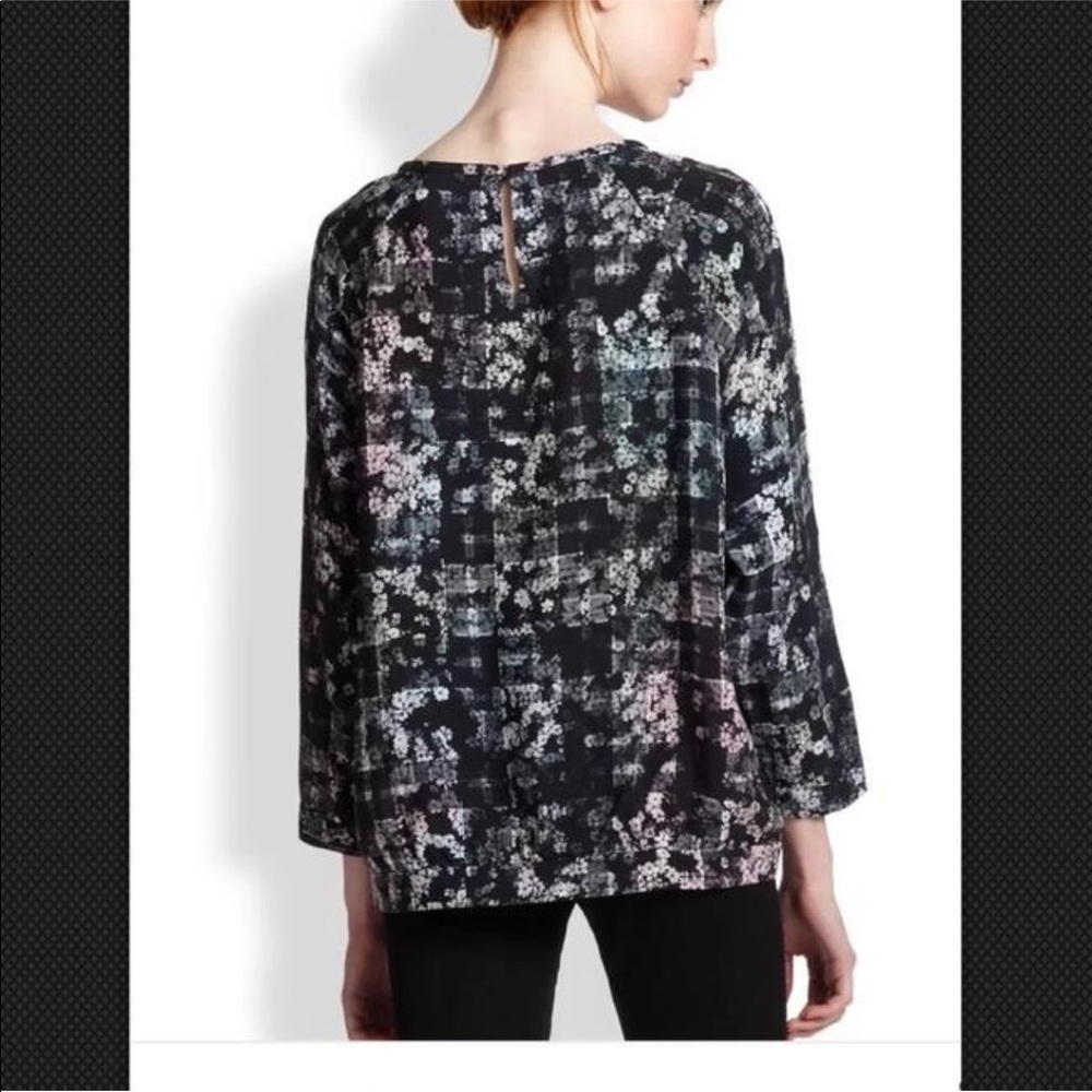 Tibi Floral And Checker Pattern Top Nwt - image 2